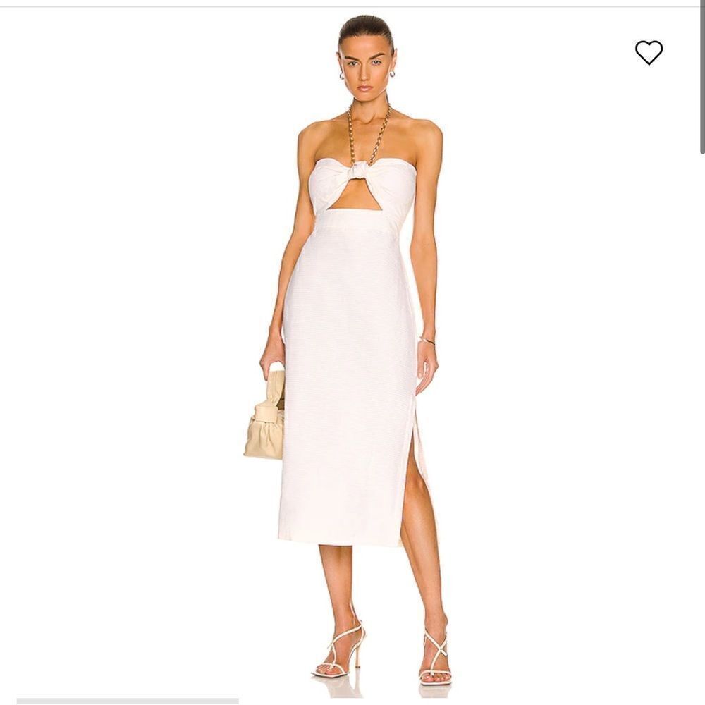NWT ADRIANA DEGREAS Montaigne Cut-Out Midi Dress Large